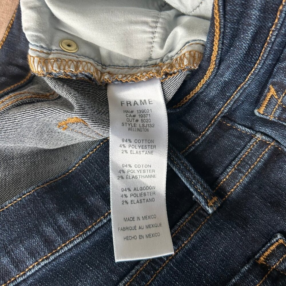 FRAME Le Skinny de Jeanne Skinny Jeans Women 26 Dark Wash - Picture 7 of 12